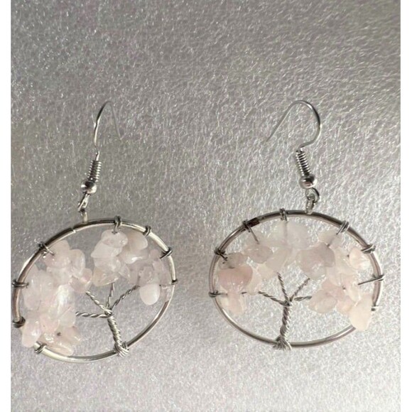 Gemstone Tree of Life Earrings -Multiple Stones Available - Your Choice - Picture 5 of 7